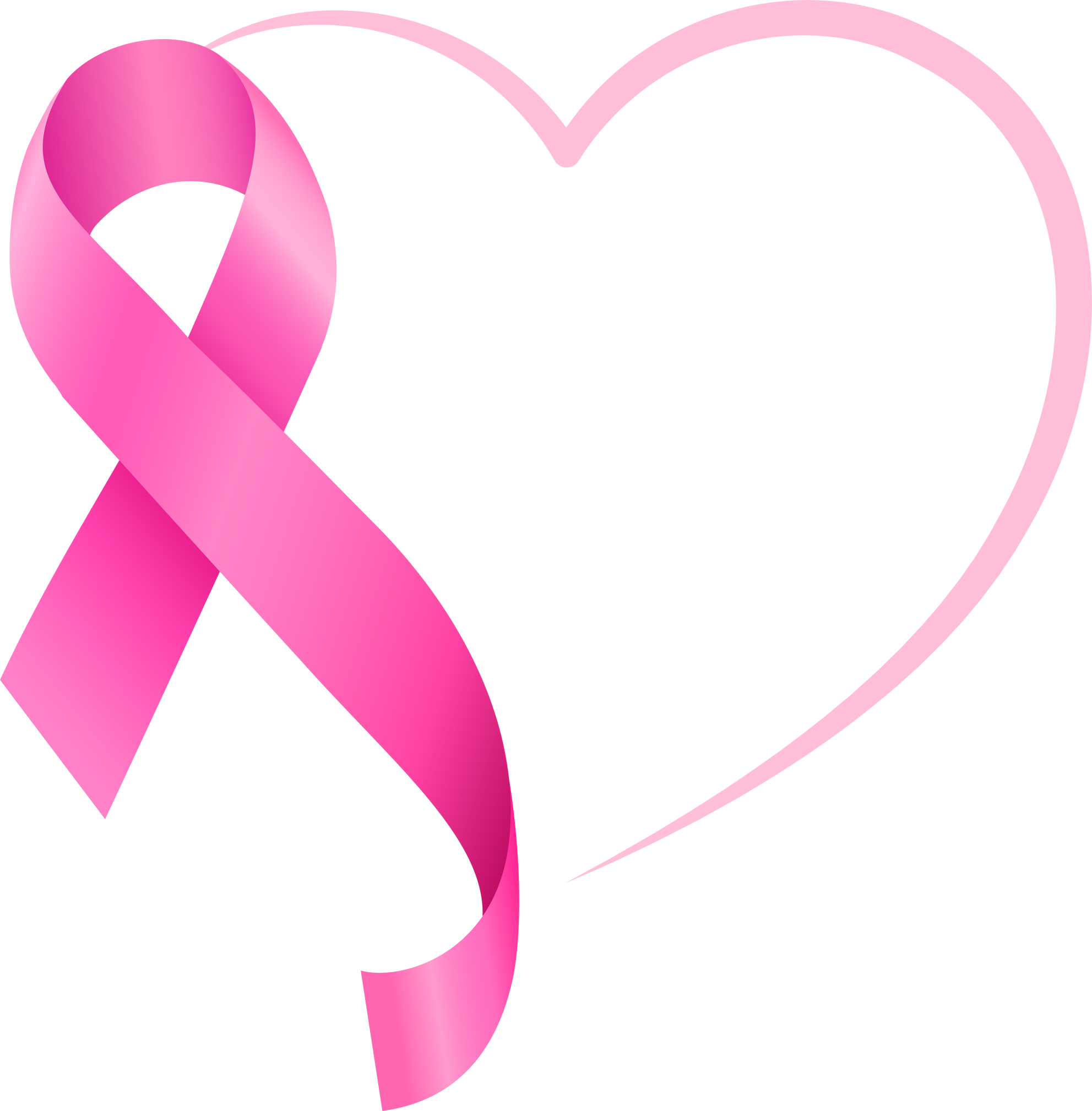 Pink Ribbon With Heart Shape